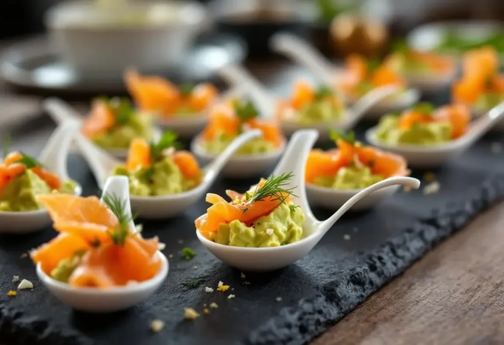 Cuillères apéritives avocat–saumon fumé : ultra fraîches, prêtes en quelques minutes