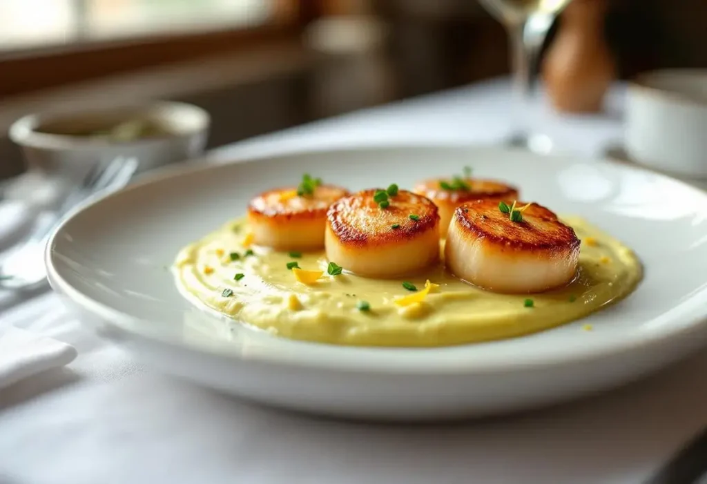 Noix de Saint-Jacques dorées sur fondue de poireaux au curry : une entrée chic et ultra simple